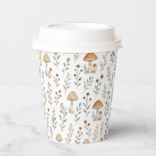 Gobelets En Papier Fête de Naissance Fleur des Champs et Champignons