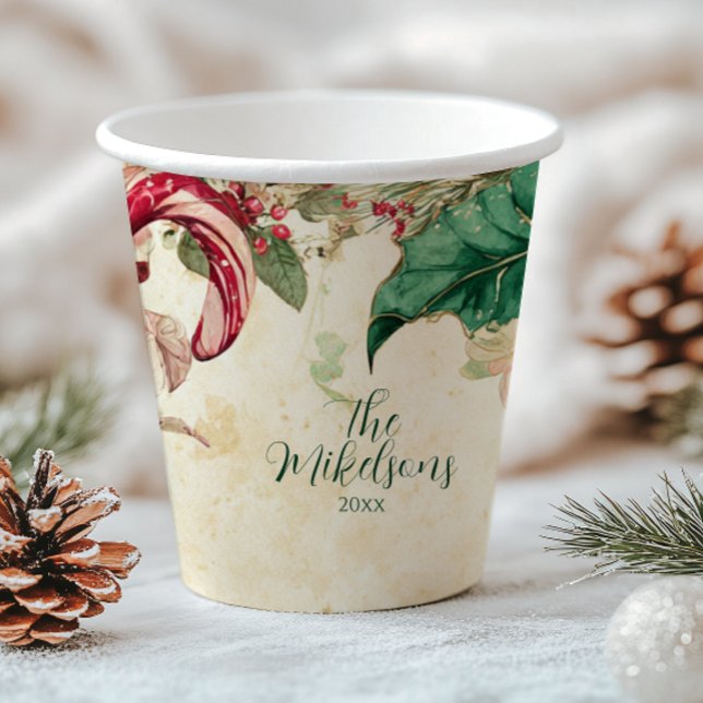 Gobelets En Papier Fête de Noël au bonbon rustique (Créateur téléchargé)