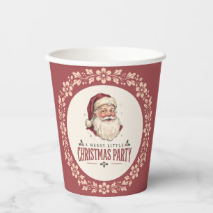 Gobelets En Papier Fête de Noël avec Père Noël vintage