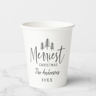Gobelets En Papier Fête de Noël nordique minimaliste moderne