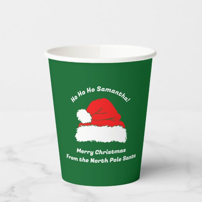 Gobelets En Papier Fête de Nuit de Noël Moderne Verte (Gauche)