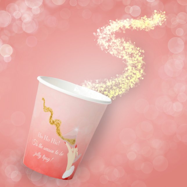 Gobelets En Papier Fête de Parties scintillant de Noël Martini Glass  (Créateur téléchargé)