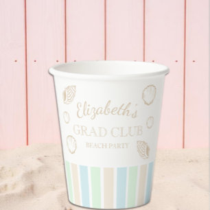 Gobelets En Papier Fête de plage du club des diplômés