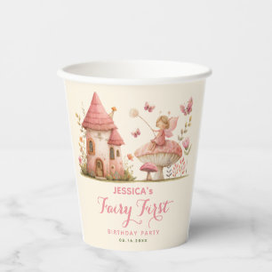 Gobelets En Papier Fête de premier anniversaire de fée fantaisiste ro