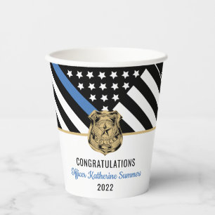 Gobelets En Papier Fête de remise des diplômes d'un agent de police