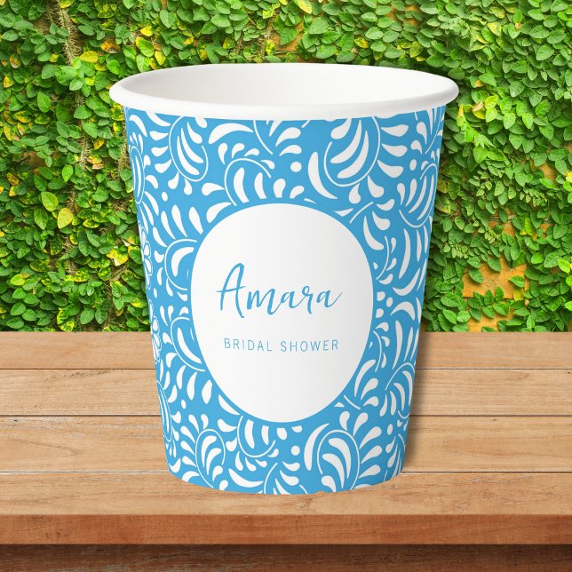 GOBELETS EN PAPIER FÊTE DES MARIÉES BLUE TALAVERA (Créateur téléchargé)