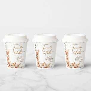 Gobelets En Papier Fête des mariées Bold Bright Terracotta et Tequila