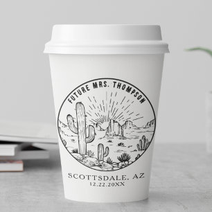 Gobelets En Papier Fête des mariées Café Bar Custom Arizona Mariage