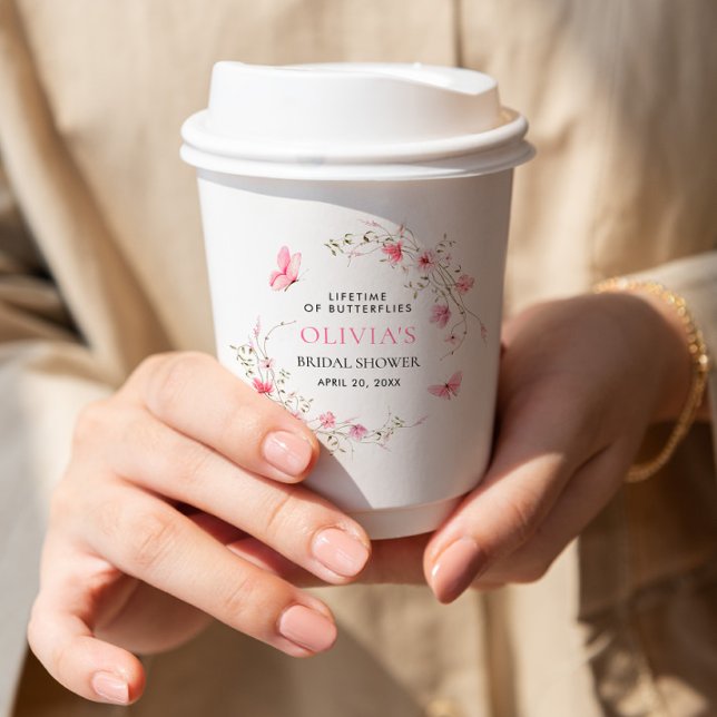 Gobelets En Papier Fête des mariées de la vie des papillons (Créateur téléchargé)