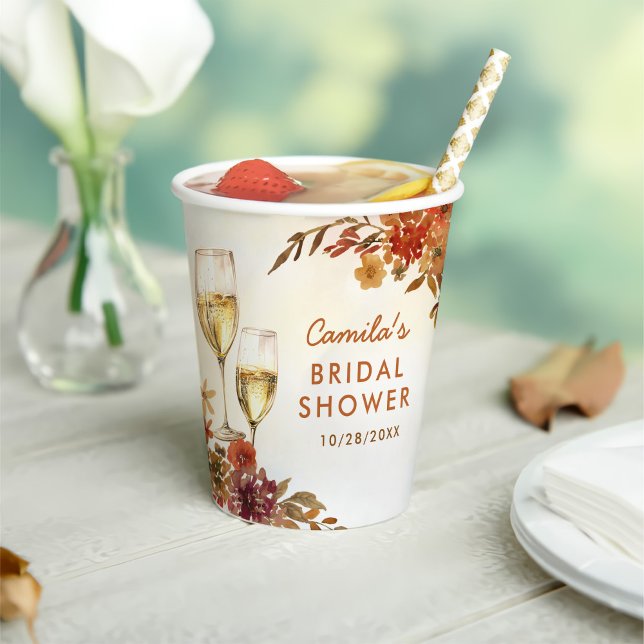 Gobelets En Papier Fête des mariées florale Boho (Créateur téléchargé)