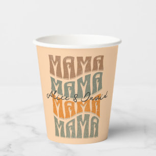 Gobelets En Papier Fête des Mères Couleur naturelle Maman Enfants Nom