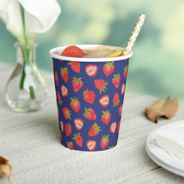 Gobelets En Papier Fête d'été aux fruits de fraise (Insitu)