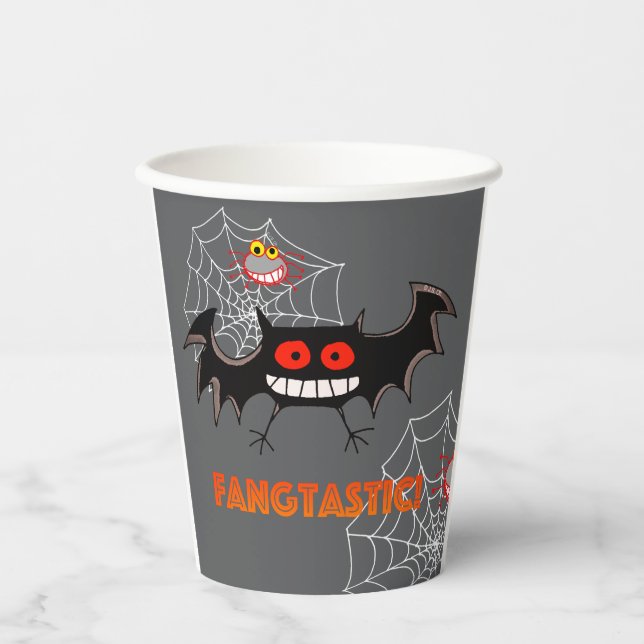 Gobelets En Papier Fête d'Halloween Fangtastique Épouvantable (Recto)