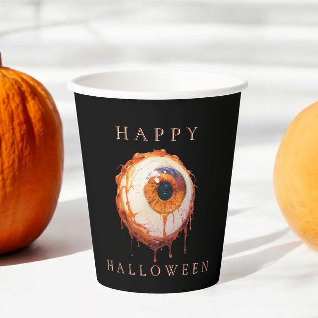 Gobelets En Papier fête d'Halloween minimaliste (fun modern spooky eye halloween party paper cups )