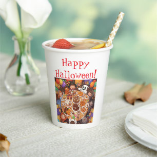 Gobelets En Papier Fête d'Halloween pour enfants