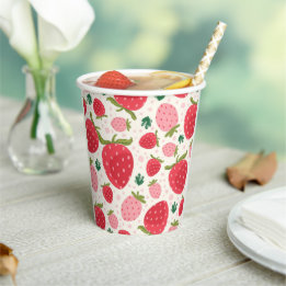 Gobelets En Papier Fête du 1er anniversaire de fille rouge rose frais