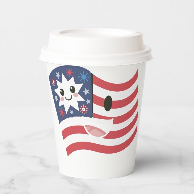 Gobelets En Papier Fête du 4 juillet  (Recto)