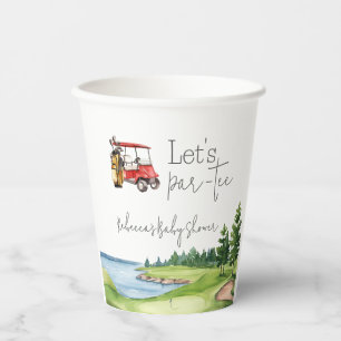 Gobelets En Papier Fête du Baby shower de golf Let's Par Tee Red Cart