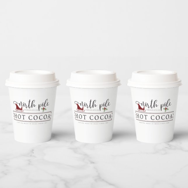 Gobelets En Papier Fête du cacao chaud du Pôle Nord (Multi)