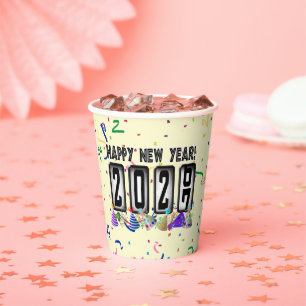 Gobelets En Papier Fête du Nouvel An 2027 sur l'odomètre