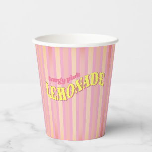 Gobelets En Papier Fête estivale à rayures ombrées vintage de limonad