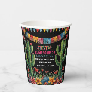 Gobelets En Papier Fête Mexicaine Cactus Floraux Colorés pour une Mar