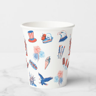 Gobelets En Papier Fête patriotique aquarelle du 250e 4 juillet