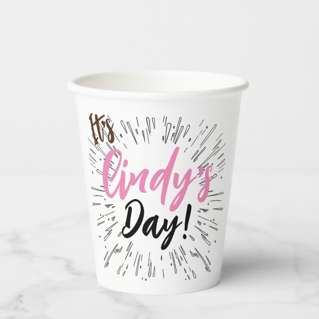 Gobelets En Papier Fête personnalisée (Recto)