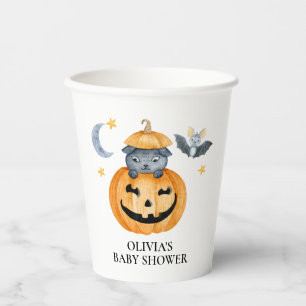 Gobelets En Papier Fête Prénatale Citrouille de Halloween Jack-O-Lant
