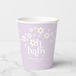 Gobelets En Papier Fête Rétro Bébé Fleur de lavande