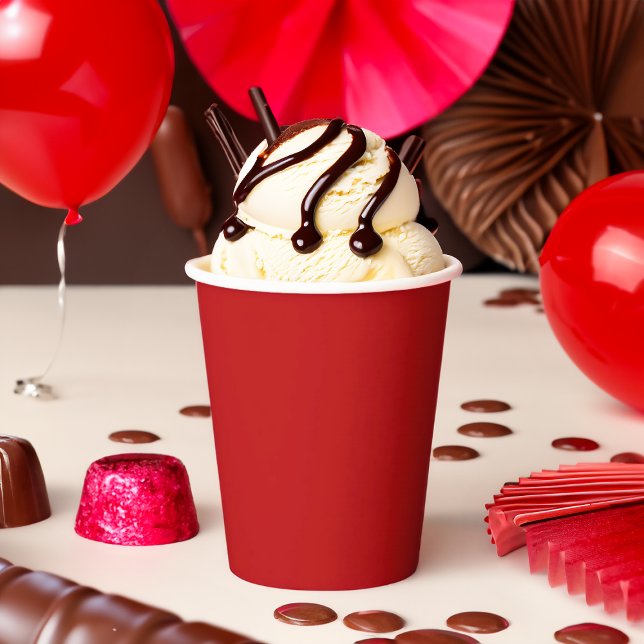 Gobelets En Papier Fête rouge couleur solide (Créateur téléchargé)