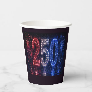 Gobelets En Papier Feu d'artifice America 250 Fête patriotique