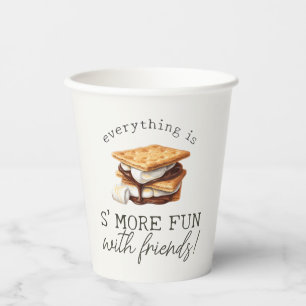 Gobelets En Papier Feu de joie d'anniversaire automnal de S'mores en 