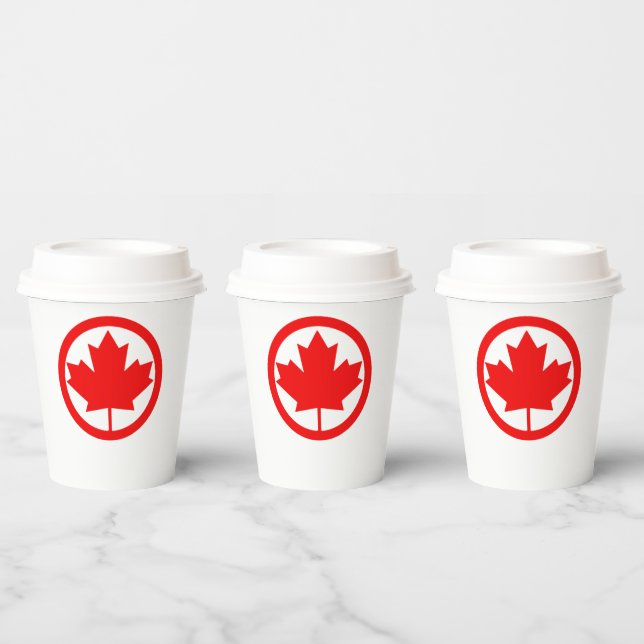 Gobelets En Papier Feuille d'érable du Canada (Multi)