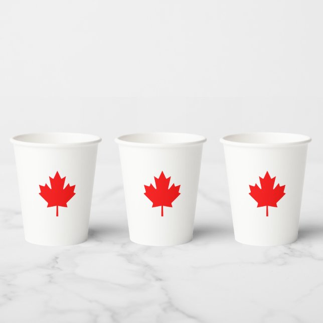 Gobelets En Papier Feuille d'érable du Canada (Multi)