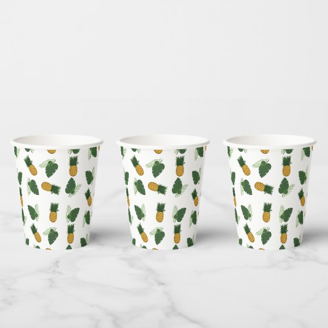 Gobelets En Papier Feuilles D'Ananas Et De Palmiers (Multi)