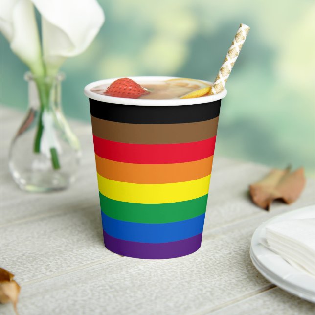 Gobelets En Papier Fierté lgbt lgbtq diversité inclusive rainbow flag (Insitu)