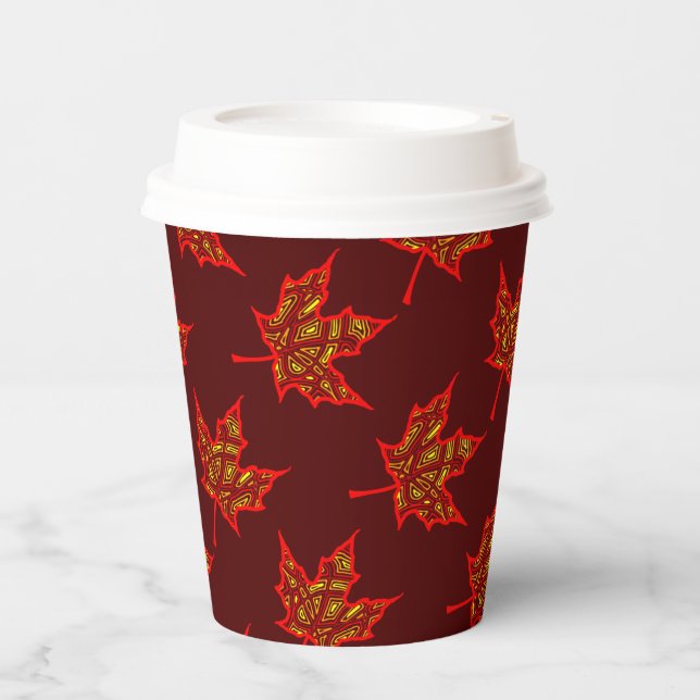 Gobelets En Papier Fiery Leaf Paper Cup (Recto)