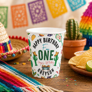 Gobelets En Papier Fiesta First Fête d'anniversaire de 1 an