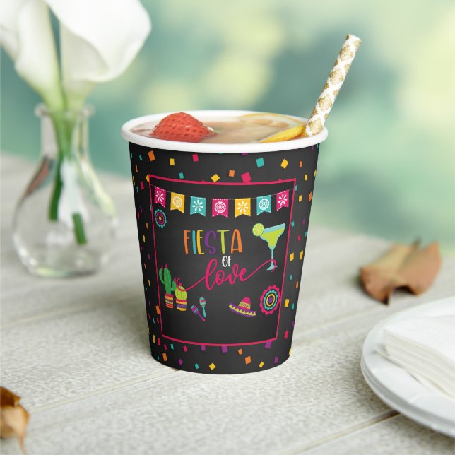 Gobelets En Papier Fiesta of Love Wedding shower Paper Cup - Blk (Insitu)