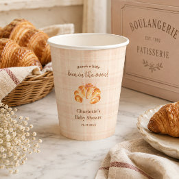 Gobelets En Papier Fille au Croissant avec un Bébé en Route Baby Show