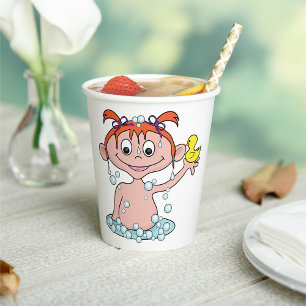 Gobelets En Papier Fille Bath Time Amusant avec canard en caoutchouc