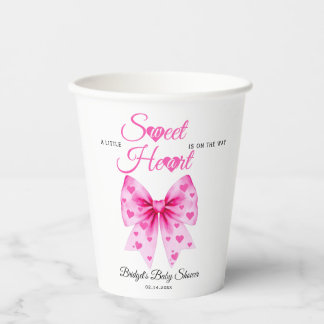 Gobelets En Papier Fille de l'Arc Rose Douce pour la baby shower de l