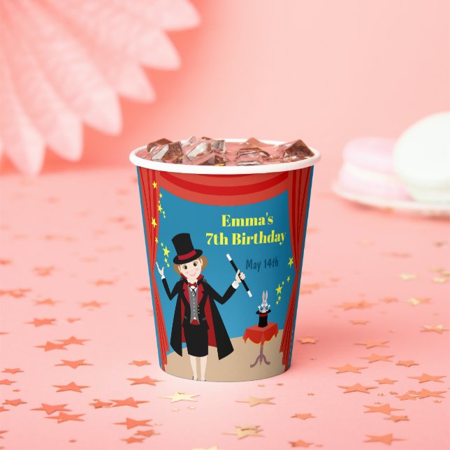 Gobelets En Papier Fille magicien Spectacle Anniversaire (Insitu)