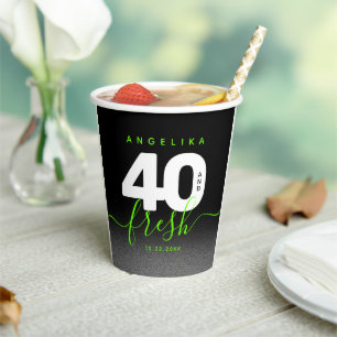 Gobelets En Papier Fille moderne vert brillant 40 et frais