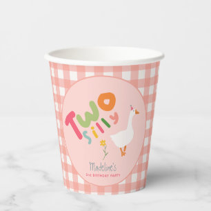 Gobelets En Papier Filles rose deux oie sotte rose 2e anniversaire