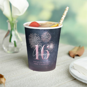 Gobelets En Papier Fireworks Sweet 16 Midnight Blush ID984
