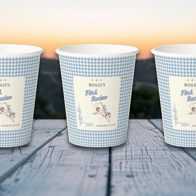 Gobelets En Papier First Rodeo Western Cowboy 1st Birthday Party (First Rodeo Western Cowboy 1st Birthday Party Paper Cups)