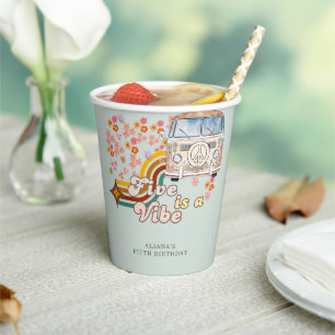 Gobelets En Papier Five Est Vibe Daisy Hippie Van Cinquième Anniversa