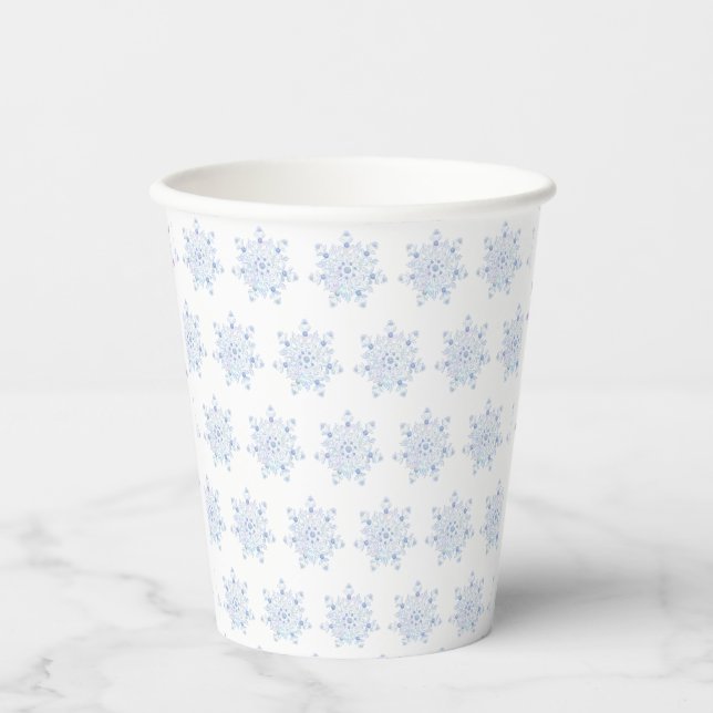 Gobelets En Papier Flacon de neige bleu glace (Recto)
